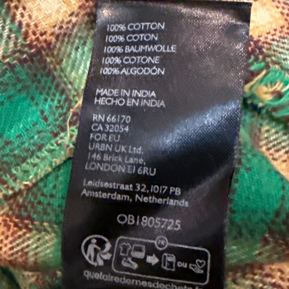 BDG Urban Outfitters Brixton Frayed Hemline Plaid Flannel Shirt SP Grunge New - Picture 7 of 7